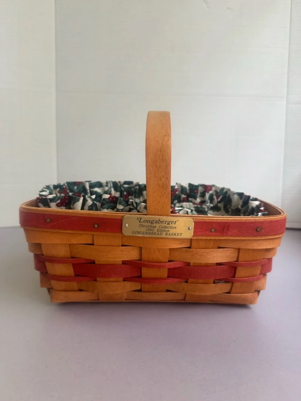 Longaberger 1990 Gingerbread Basket with Liner